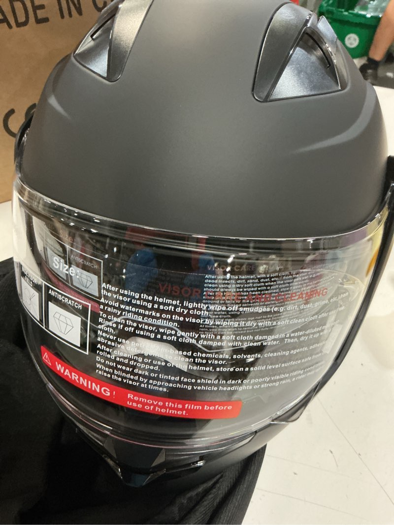 Condition photo showing Good Condition for modular motorcycle helmet, full face flip up modular atv dirt bike snowmobile adventure casco para moto dual visor sun shield, dot approved (matte black, medium) matte black medium