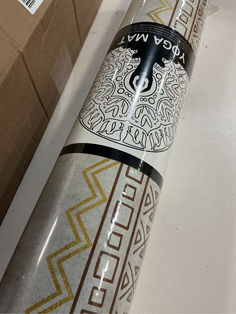 Condition photo showing New/Like New for nuveti yoga mat print extra thick tpe non slip fitness exercise mat with carrying bag,72"x24" extra thick 6mm exercise & workout mat for yoga, pilates fitness and floor exercises qqs