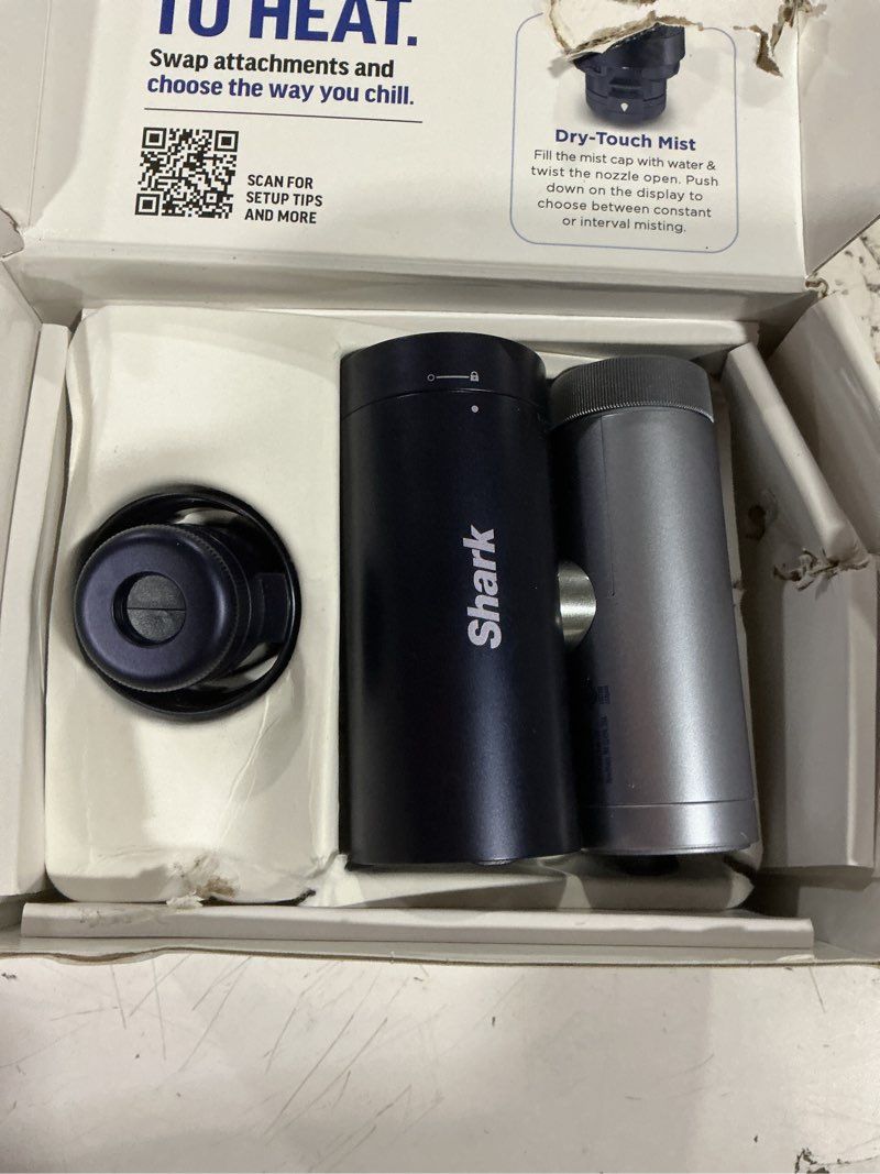 Condition photo showing Good Condition for shark chillpill 3-in-1 fan, mist and cooling plate, carbon, fa022 | 3-in-1 cooling system, handheld or wearable, drops skin temp up to 16°, indoor + outdoor dry-touch mist, 10 speeds