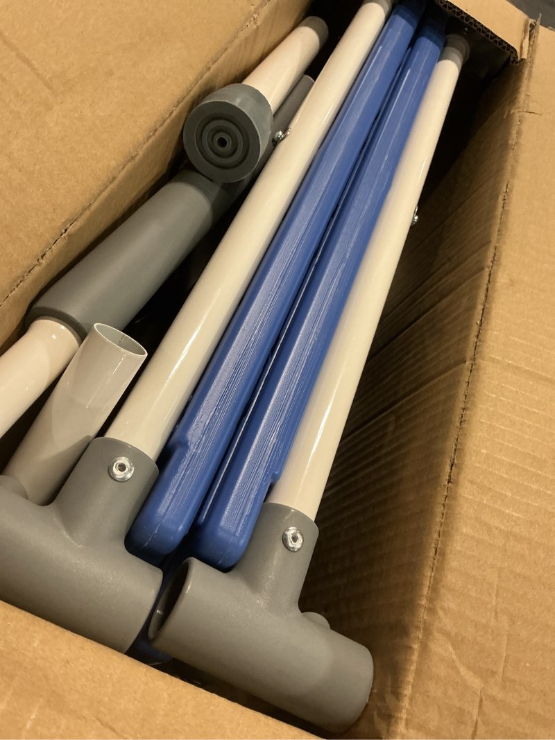 Condition photo showing Good Condition for extra long step stool with handle for elderly(22 inch), heavy duty 2 stepping stool with adjustable handrails for high beds, non-skid platform foot stool for adults, seniors, handicapped (blue)