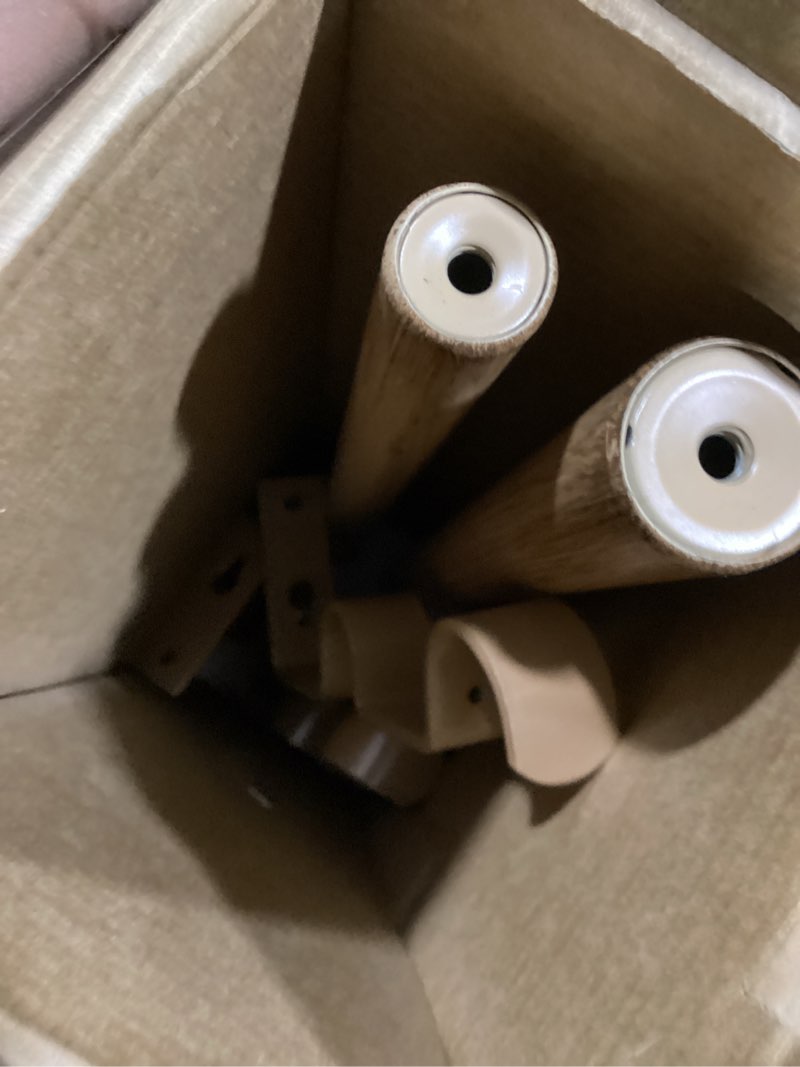 Condition photo showing New/Like New for KAMANINA 1 Inch Wood Double Curtain Rods for Windows 72 to 144 Inches (6-12 Feet), Heavy Duty Decorative Drapery Rods 66 to 120 inch, Wood Grain Leaf Pattern Finials Wood Grain 72-144"