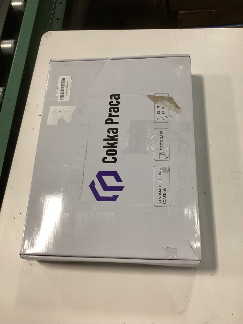 Condition photo showing New/Like New for teak cutting board set with stand | 3 pcs durable wooden cutting boards for kitchen | splinter-free & no cracking design | non-slip wood cutting boards with deep juice groove teak wood