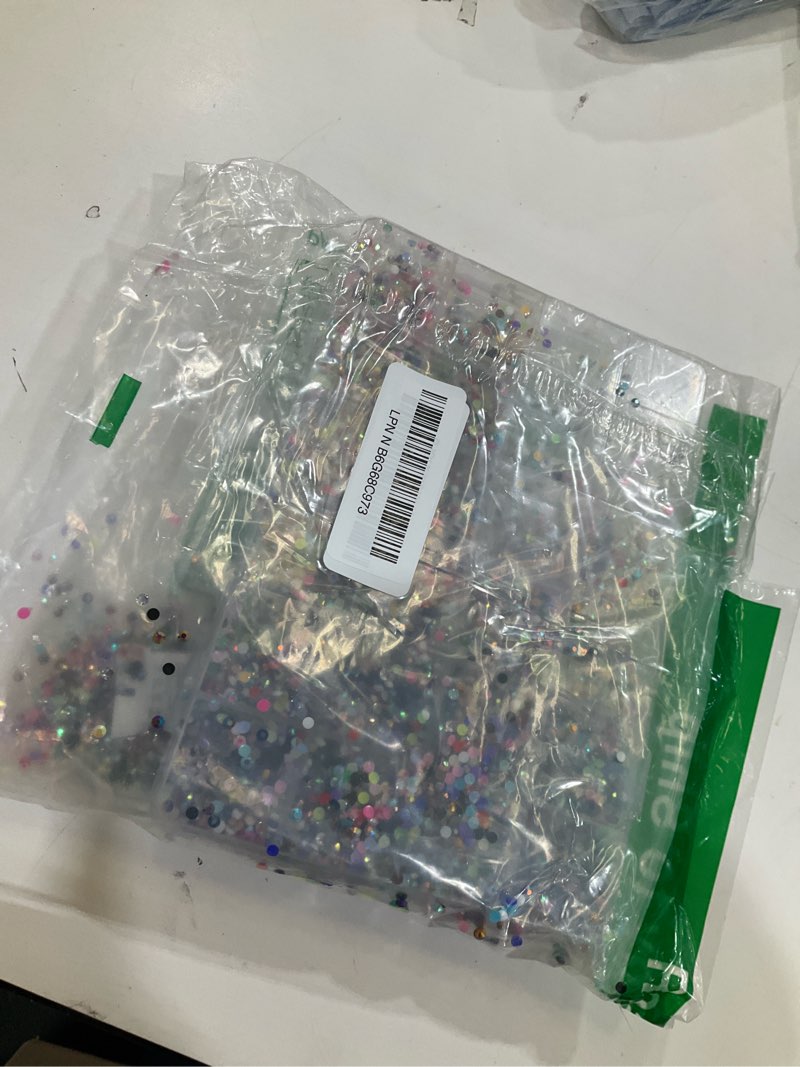 Condition photo showing New/Like New for 32000Pcs Resin Jelly Rhinestones for Bedazzling, Multicolor 3mm Flatback Gems for Diamond Art, Bedazzler Kit with 3Pcs 10ml B7000 Jewelry Glue for Nail Art Crafting Book Makeup Jelly Multicolored 3mm Large Pack + 3Pcs Glue