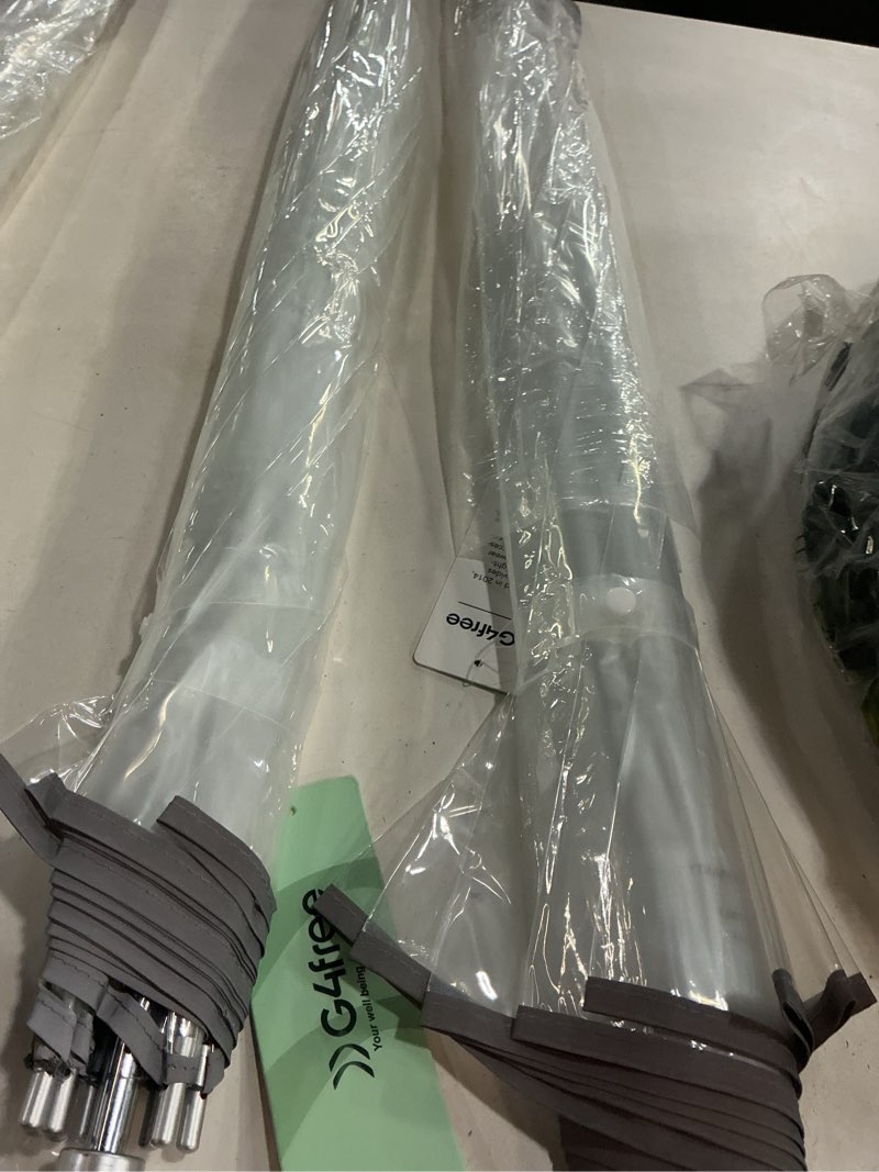 Condition photo showing New/Like New for g4free 52 inch clear bubble umbrella, large canopy transparent dome coverage stick umbrella, j hook handle european style for weddings,prom,graduation and outdoor events 2 pack-reflective trim