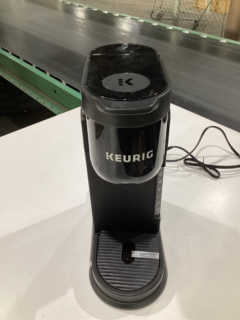 Condition photo showing As Is for Keurig K-Express Single Serve K-Cup Pod Coffee Maker, 3 Brew Sizes, Strong Button Feature, 42oz Removable Reservoir, Black, USED,  NOT TESTED, MISSING WATER TANK