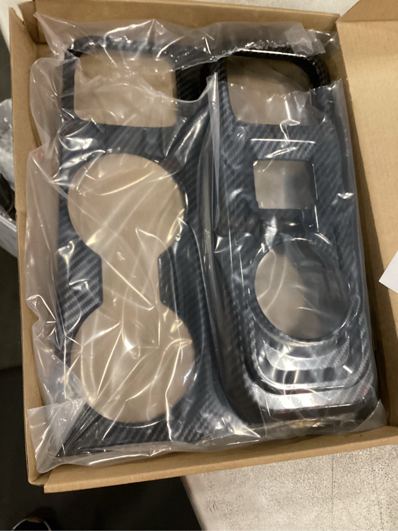 Condition photo showing New/Like New for aunginsy central control gear shift box panel cover trim compatible ford maverick 2022 gear shift panel cover car gear shift knob console panel trims cup holder frame interior decoration accessories carbon fiber pattern