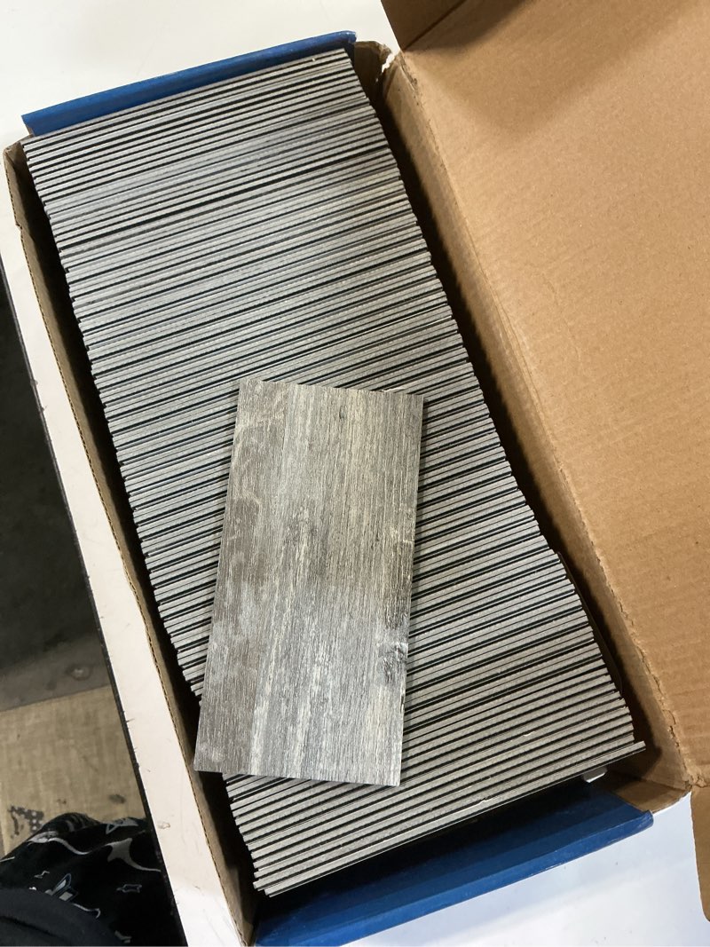 Condition photo showing New/Like New for art3d 102-piece peel and stick tile backsplash for kitchen bathroom, 3in. x 6in. stick on subway tile distressed wood plank 3" x 6“ distressed silvery moon 102