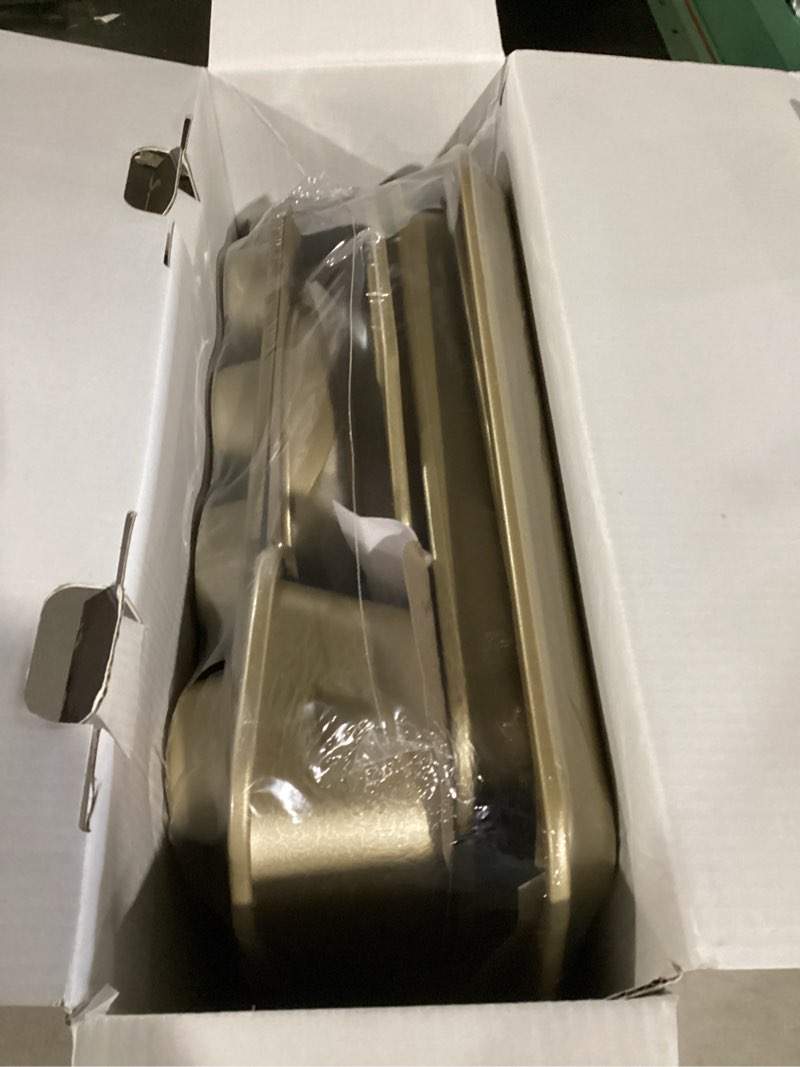 Condition photo showing Good Condition for HONGBAKE 9-Piece Baking Pans Set with Wave Texture for Reduced Oil, 0.8mm Thick Bakeware Sets Non Stick, Includes Stackable Cookie Sheets for Oven Cooking, Cake Pan, Muffin Pan, Loaf Pan, Rack, Gold Antique Gold