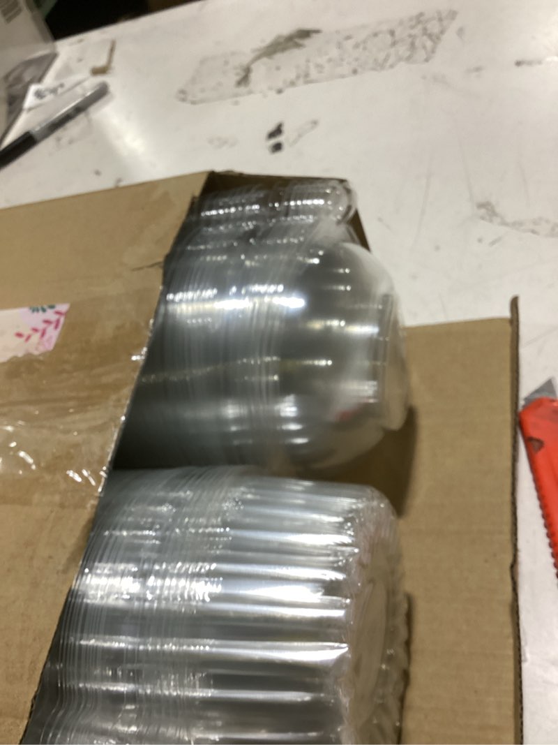 Condition photo showing As Is for vgoodall 120pcs individual cupcake containers, 4.3 x 3.2 inches plastic cupcake holders with lid for wedding baby shower birthday party supply