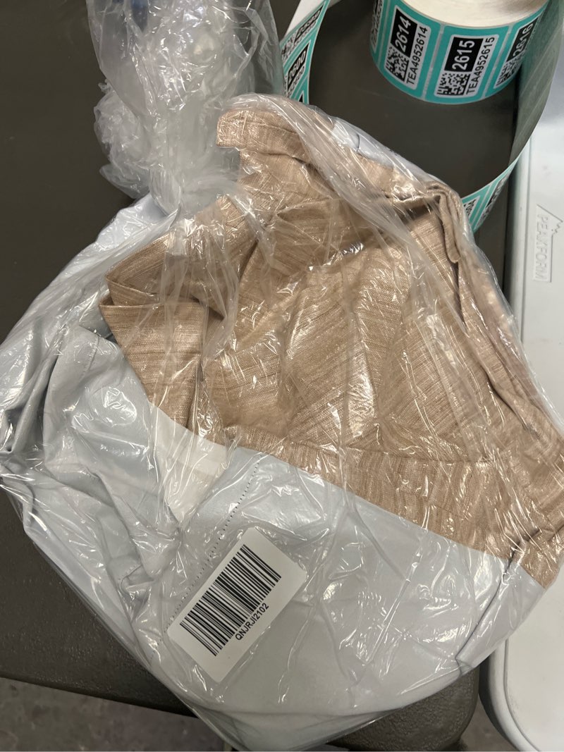 Condition photo showing Good Condition for raw silk room darkening curtain, 48x84, sand