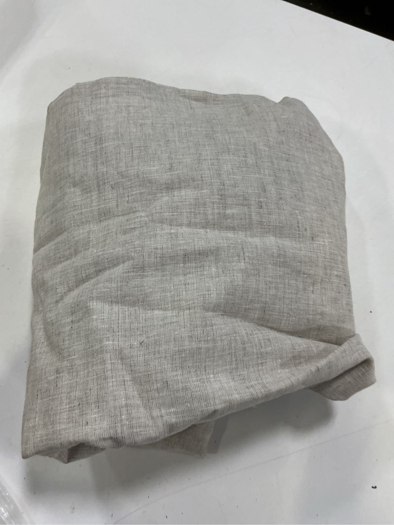 Condition photo showing Good Condition for quince european linen curtain - single panel, 48x96, flax