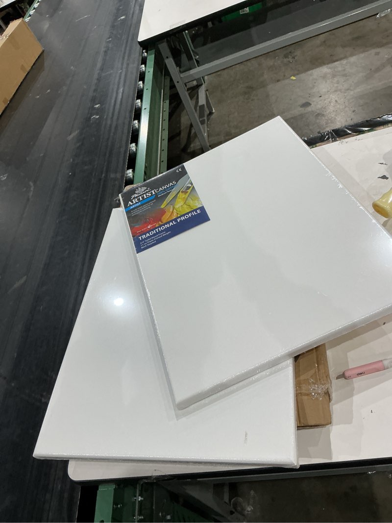 Condition photo showing New/Like New for phoenix 18x24 inch 2 pack artist canvas - large stretched canvases for painting - 3/4 inch profile, 100% cotton 11 oz. gesso primed white blank professional canvas oil & acrylic paints traditional 18"x24"