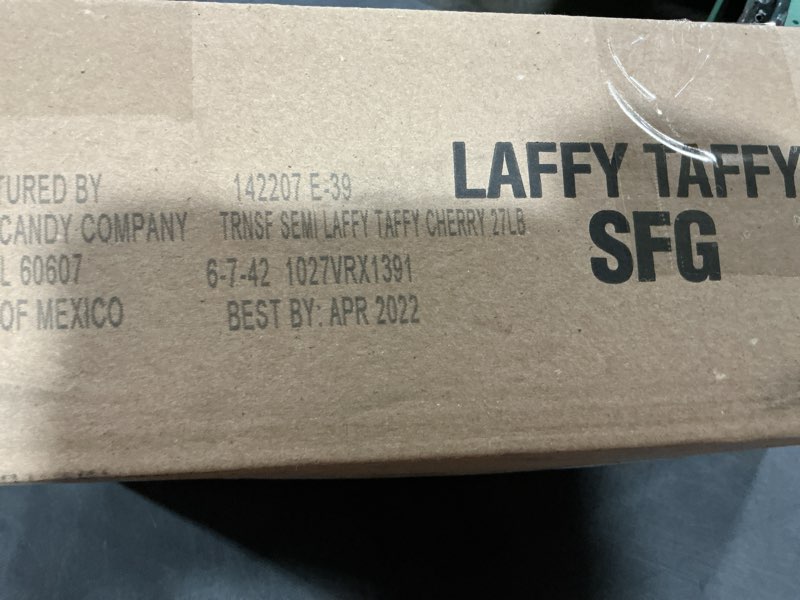 Condition photo showing New/Like New for Fun Express Laffy Taffy Bulk Candy Individually Wrapped CHERRY - 1250 Pieces (27 lbs) | Party Favors, Pinata Candy & Goodie Bag Stuffers for Carnival Prizes & Parade Throws