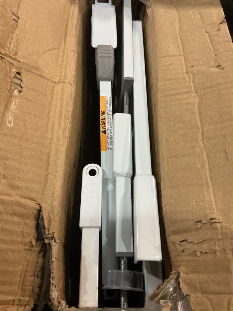 Condition photo showing As Is for Regalo Safety Baby Gate 56 Inch Extra Wide for Doorways & Bottom of Stairs, Pressure Mount Design for Babies, Toddlers & Pets, Tested & Safe for 30 Years, American Designed, American Owned, White White 29-56"W x 30"H
