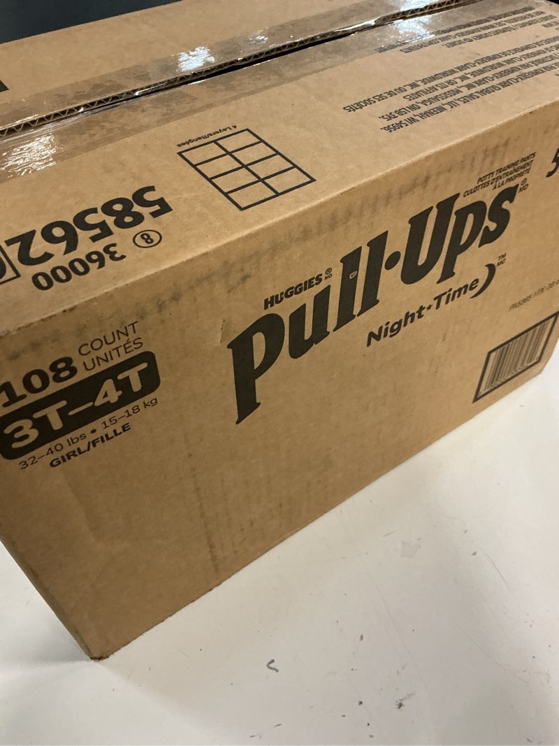 Condition photo showing New/Like New for (Size 3T-4T )Pull-Ups Girls' Night-Time Potty Training Pants, Overnight Training Underwear (32-40 lbs), 108 Ct 3T-4T 108