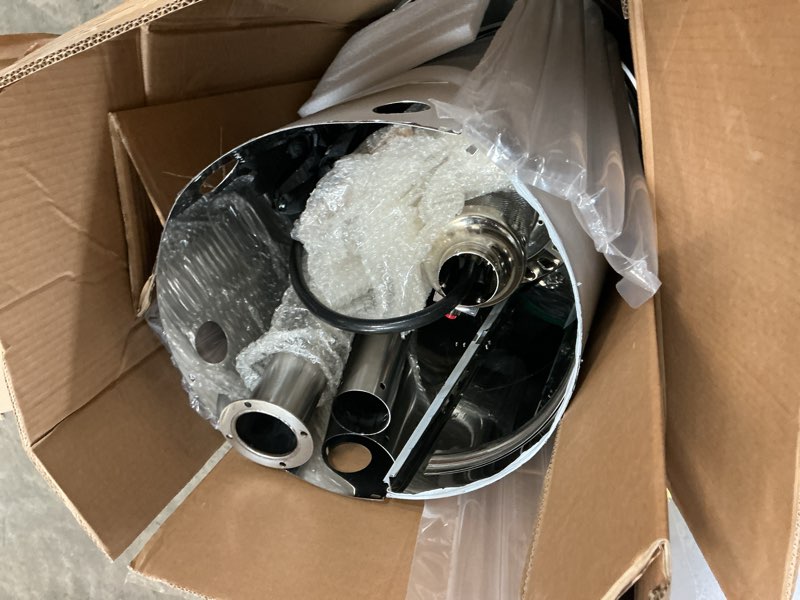 Condition photo showing As Is for master forge 48000 -btu stainless steel stainless steel floorstanding liquid propane patio heater