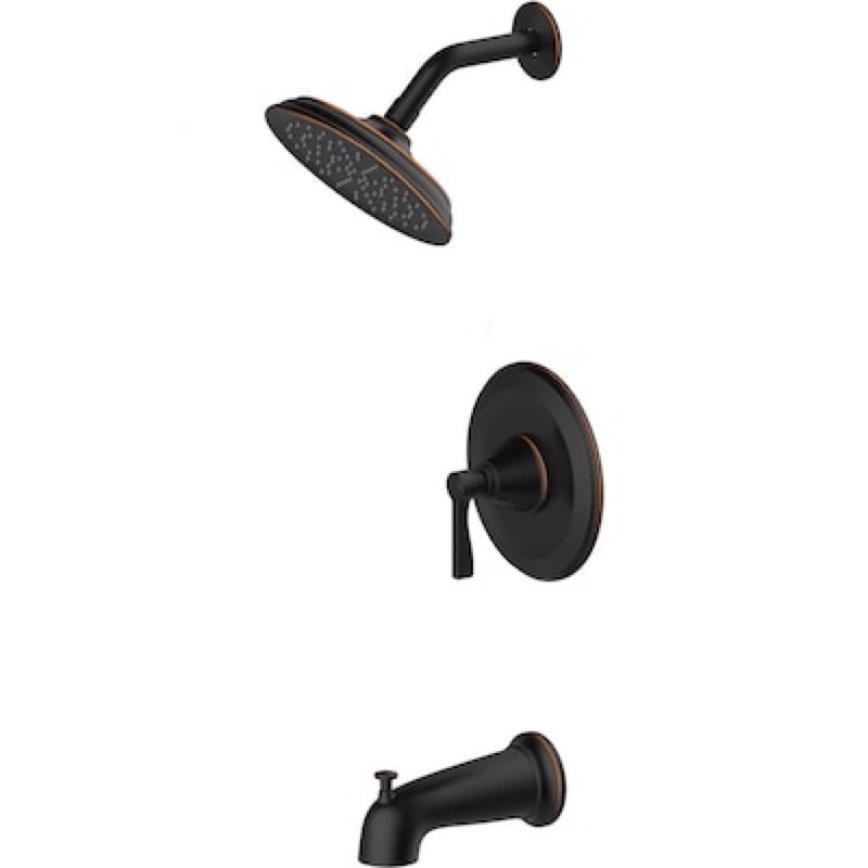 allen + roth townley oil rubbed bronze 1-handle single function 6-in round bathtub and shower faucet valve included