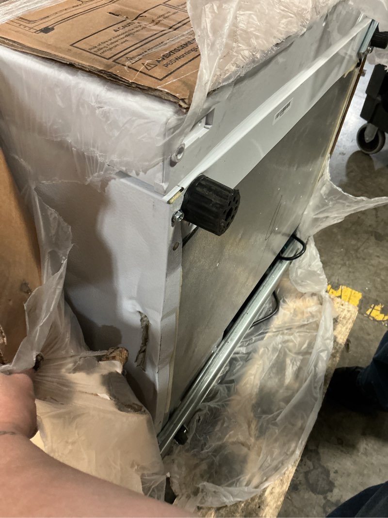 Condition photo showing As Is for Frigidaire, Frost Free Top Mount 2 Door Apartment Size Refrigerator with Freezer, 10 CU FT White