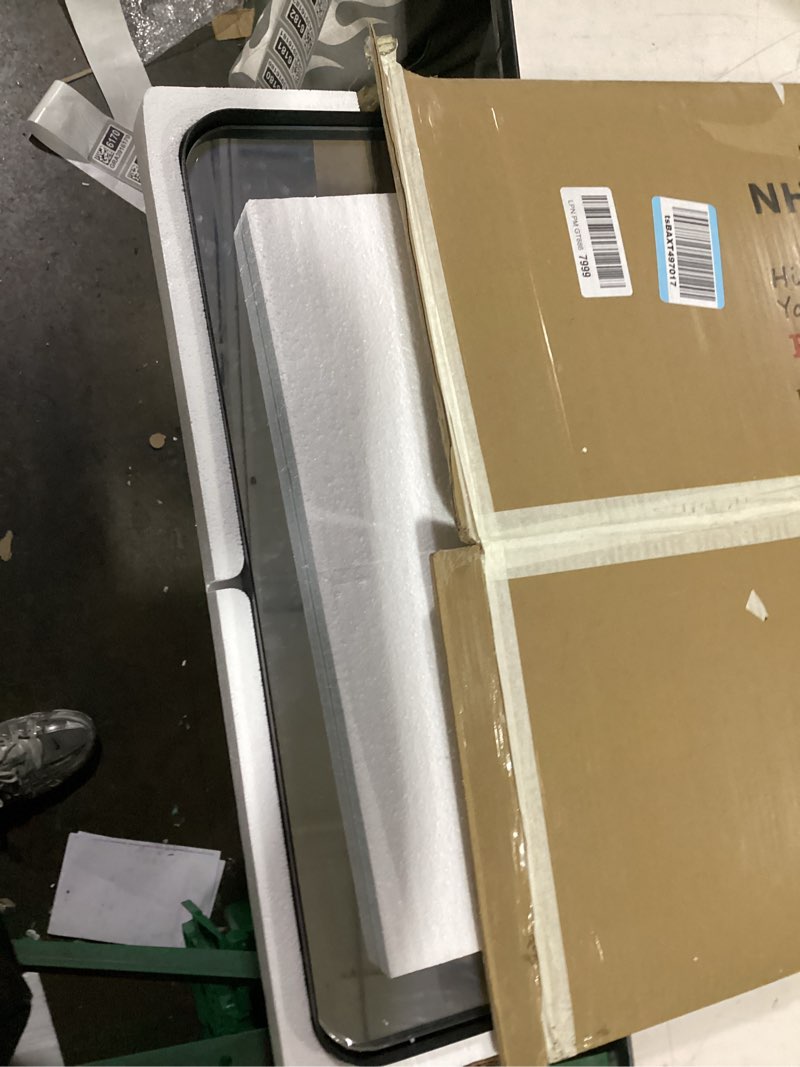 Condition photo showing New/Like New for delma bathroom vanity mirror, black framed bathroom mirror for over sink, high-definition bathroom mirror, versatile bathroom vanity mirror, hangs horizontally or vertically(30x20, black) rect black 30"l x 20"w