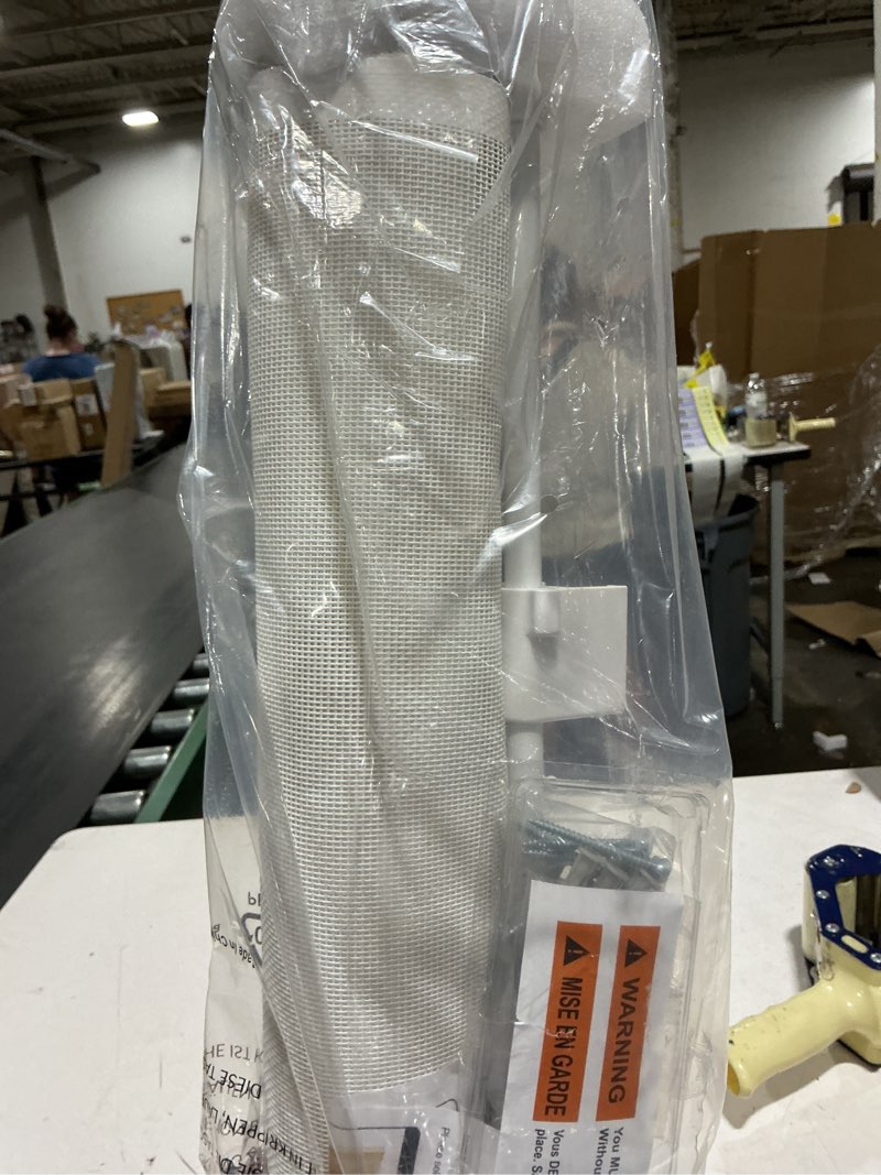 Condition photo showing New/Like New for pawtners retractable baby gates extra wide, 41" tall extends up to 120" wide, dog gate indoor for stairs, pet gate with support rods for doorways hallways indoor & outdoor-white white 41" tall x 120" wide
