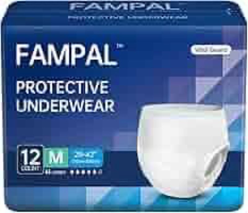 Fampal protective underwear L ( 32-50”) 12 count unisex