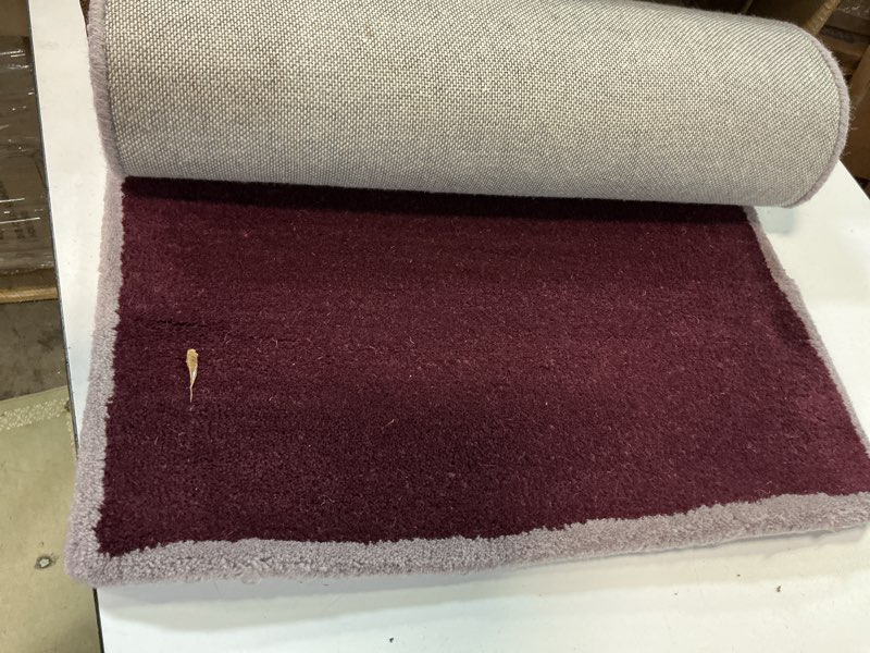 Condition photo showing As Is for Minuteman Rectangular 44'' x 22'' Hearth Rug - Plum Wine (H-55