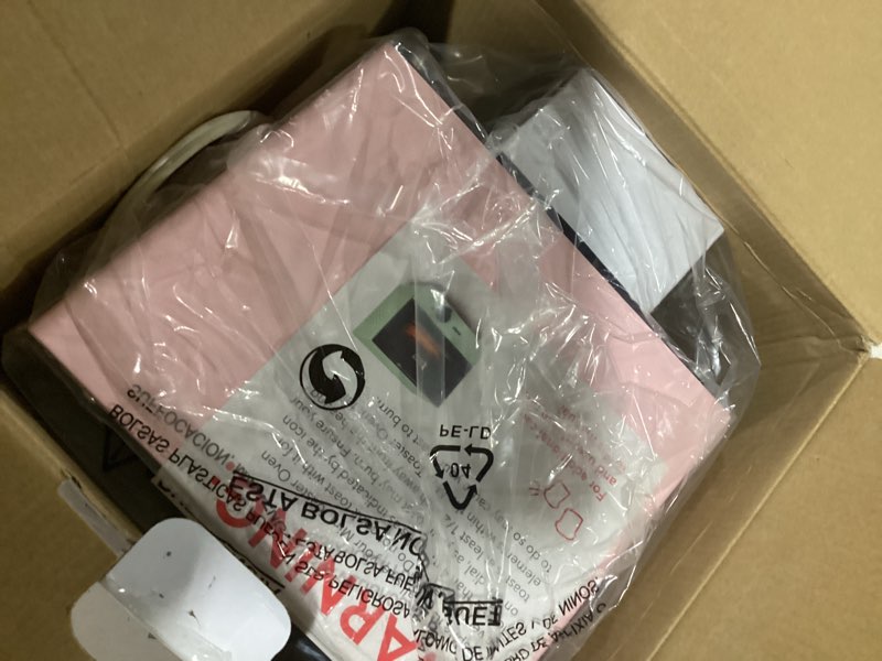 Condition photo showing As Is for Dash Mini Toaster Oven - Sleek & Stylish - For Creative Homemade Treats - Compact, Space-Saving Design - adjustable temperature dial - Removable Baking Tray - Pink Pink Cooker