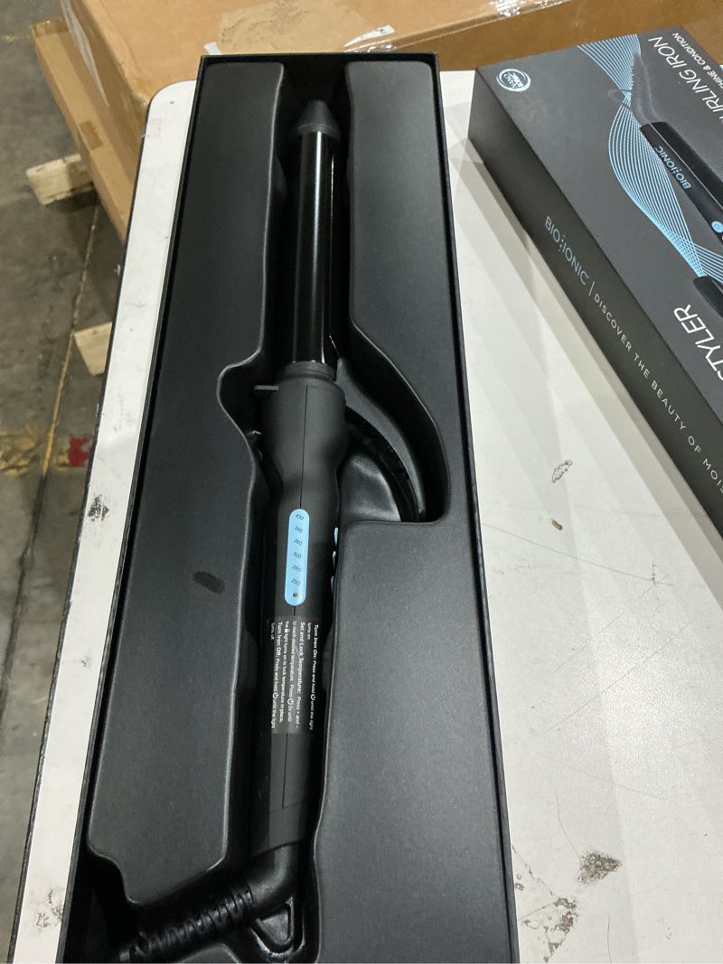Condition photo showing Good Condition for bio ionic long barrel curling iron with moisture heat technology & nanoionic mx versatile curling wand - multiple barrel sizes for tight, classic, loose & soft curls 1.25 inch (loose curls) black