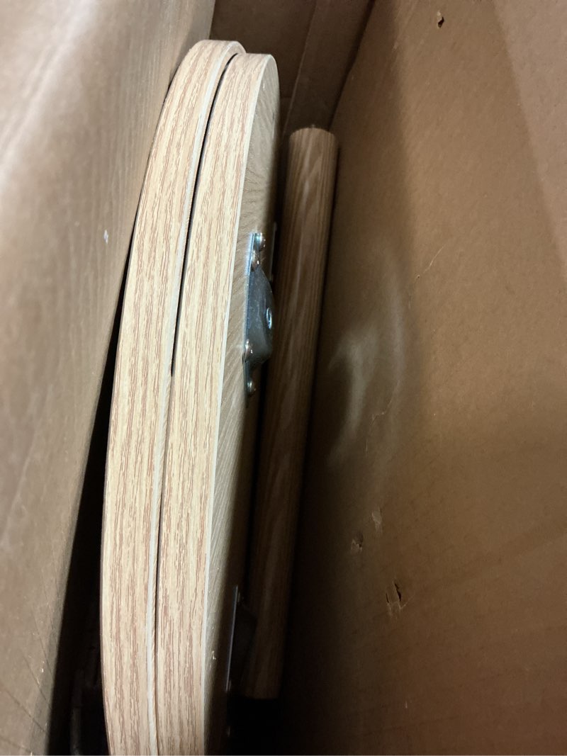 Condition photo showing As Is for Side Table with Sliding Door & Cabinet, End Table for Living Room, Night Stand for Bedroom, Modern Bedside Table with Solid Wood Legs, Natural