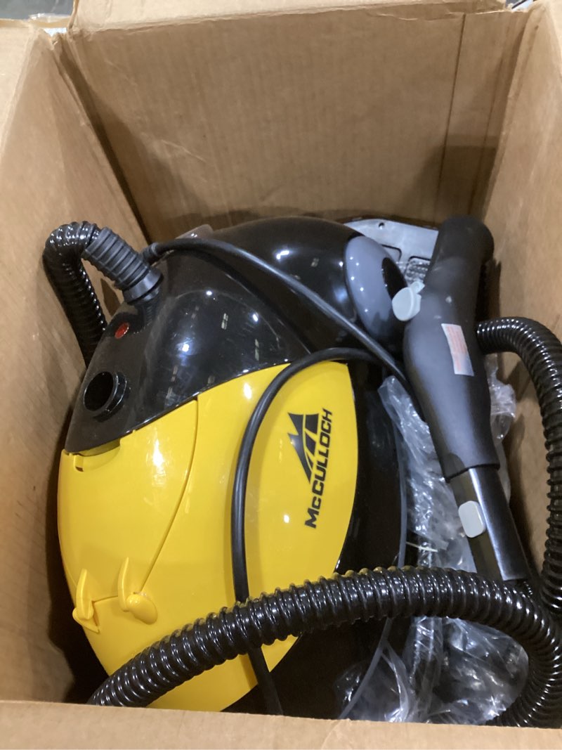 Condition photo showing Good Condition for mcculloch mc1275 heavy-duty steam cleaner, 45 minute runtime, 18 accessories: mop head, brushes, & more - built for home, tile, grout, carpet, furniture, & personal car detailing