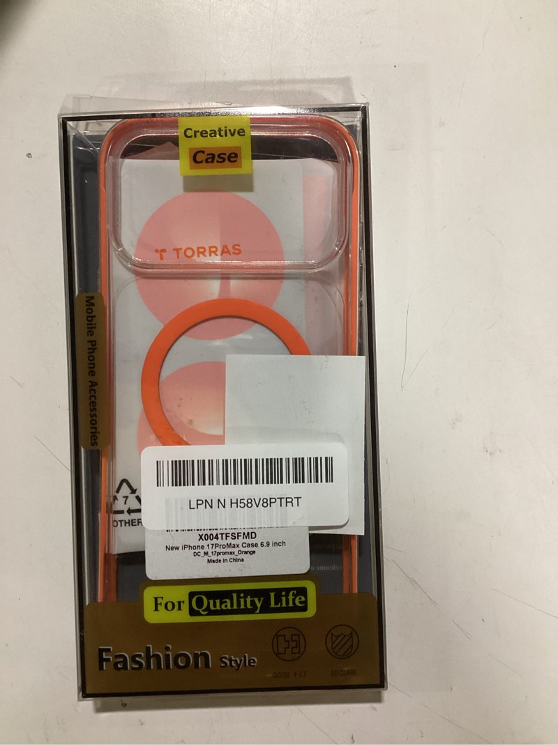 Condition photo showing Good Condition for COOLQO Magnetic for iPhone 17 Pro Max Case Non-Yellowing Screen Protector + Camera Lens Protector Compatible with MagSafe Dual-Layer Military Grade 17FT Drop Shockproof Protection Phone Cover Orange 5_Orange 17ProMax_6.9"