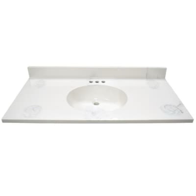 MarCraft Essential 37-in vanity top  Cultured Marble Single Sink Bathroom Vanity Top