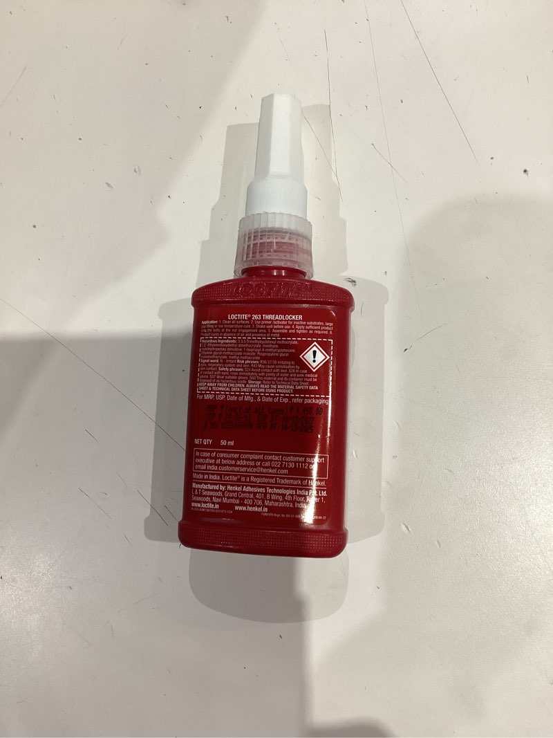 Condition photo showing As Is for theseasonsale catstail 50ml loctite 263 red high strength threadlocking adhesive