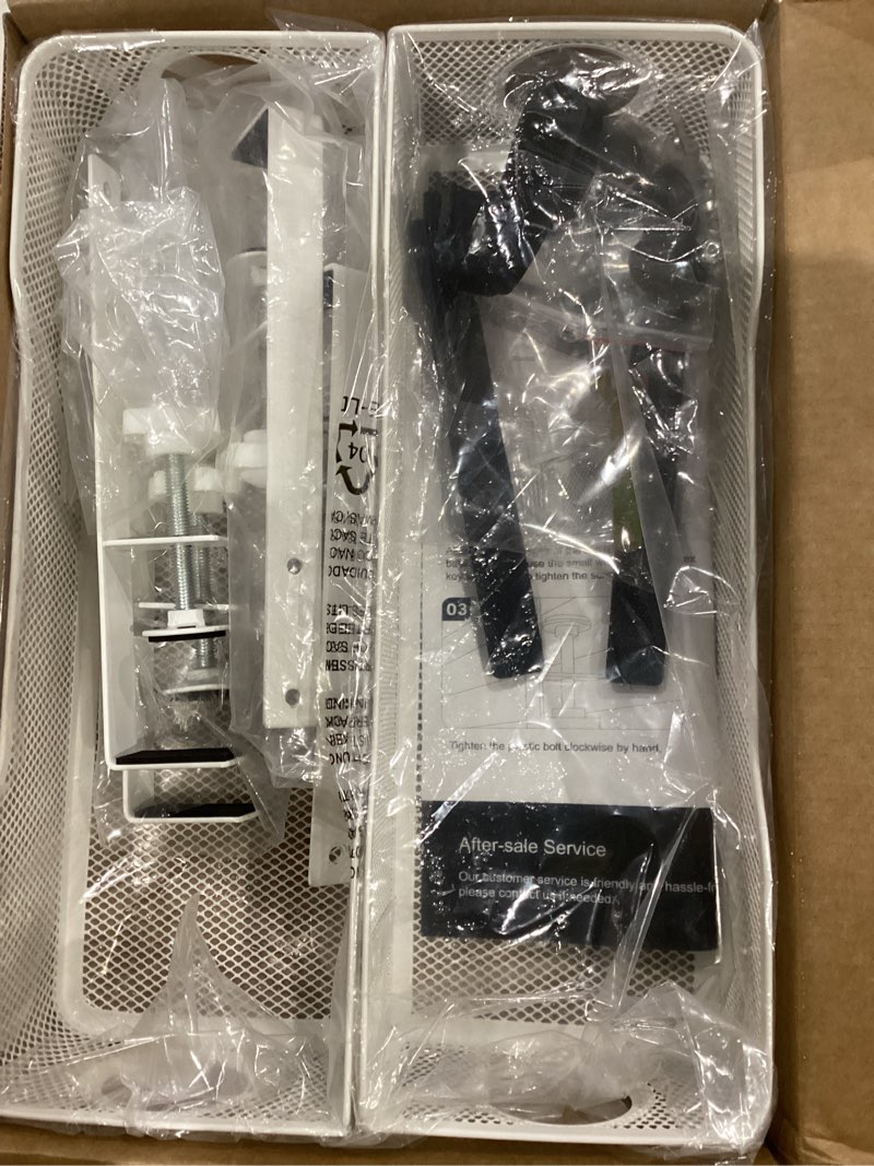 Condition photo showing Good Condition for 2 Pack Under Desk Cable Management Box White, Cinati 26.8" Wire Organizers No Drill, Cord Organization Tray with Clamp for Office, Home - No Damage to Desk 13.4"-2 Pack White