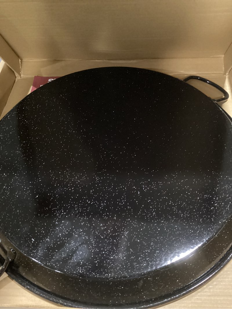 Condition photo showing Good Condition for paella pan – enamelled, no-rust steel skillet – easy-to-clean pan for propane & gas burners – indoor & outdoor cooking cacerola paellera sarten – 22 inch, for 16 servings