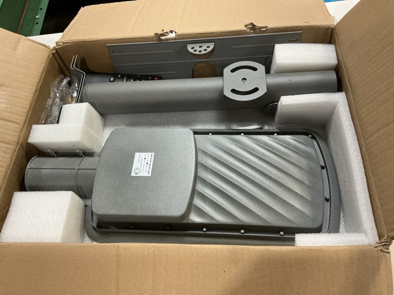 Condition photo showing Good Condition for Engrepo Solar Street Lights Outdoor, 15-Hour Runtime IP65 Waterproof LED Flood Lights with Remote Control Dusk to Dawn Security Light for Wall, Parking Lot, Barn, 20000mAh
