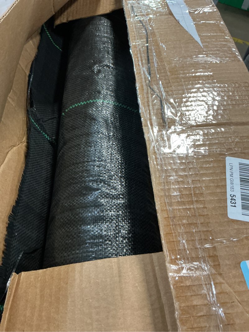 Condition photo showing Good Condition for waenlir 5.8oz 5ft x 100ft heavy duty landscape fabric weed barrier premium woven ground cover roll, uv resistant&tear-proof, ideal for garden beds, walkways, patios, greenhouses, outdoor landscaping