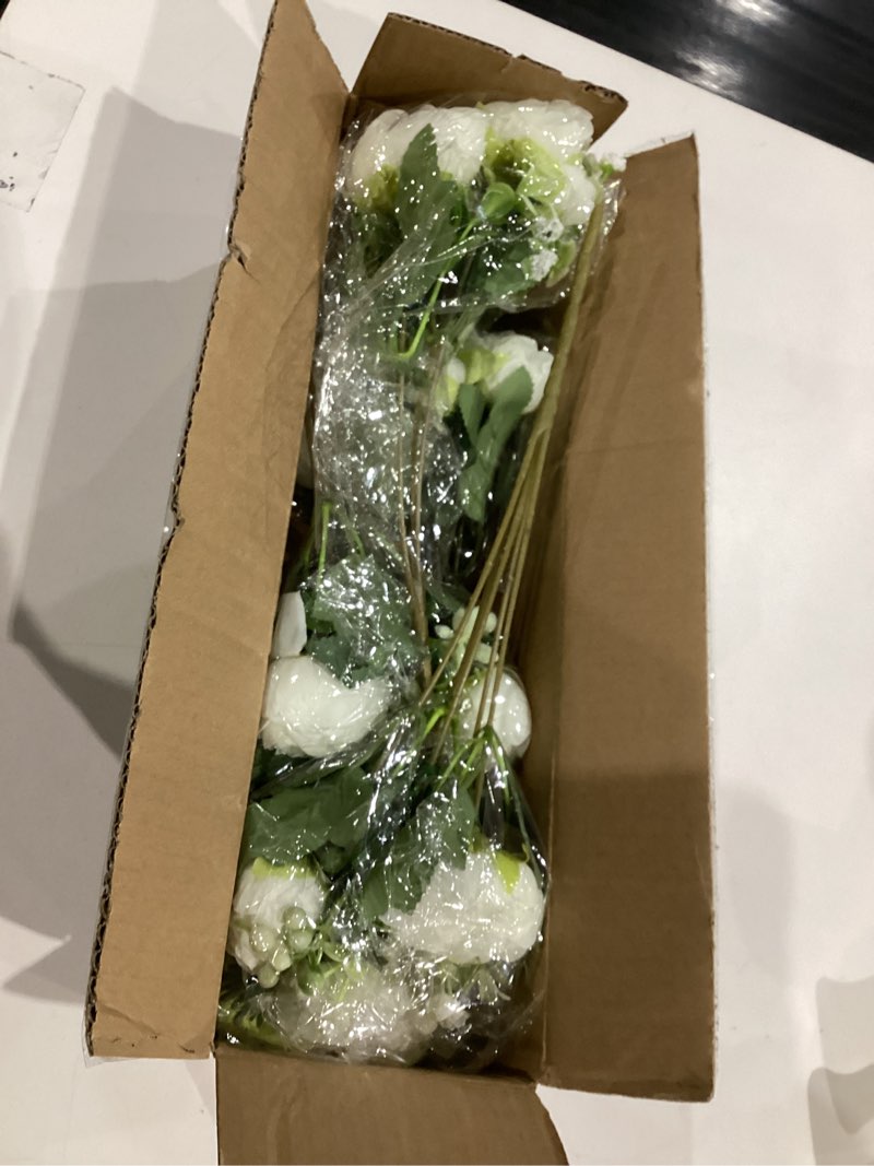 Condition photo showing Good Condition for 4 bundles artificial peonies silk flowers, white faux peony bouquet florals arrangements decor for farmhouse home boho wedding table centerpiece, fake plastic flowers bulk vase decoration (white) white 4pcs
