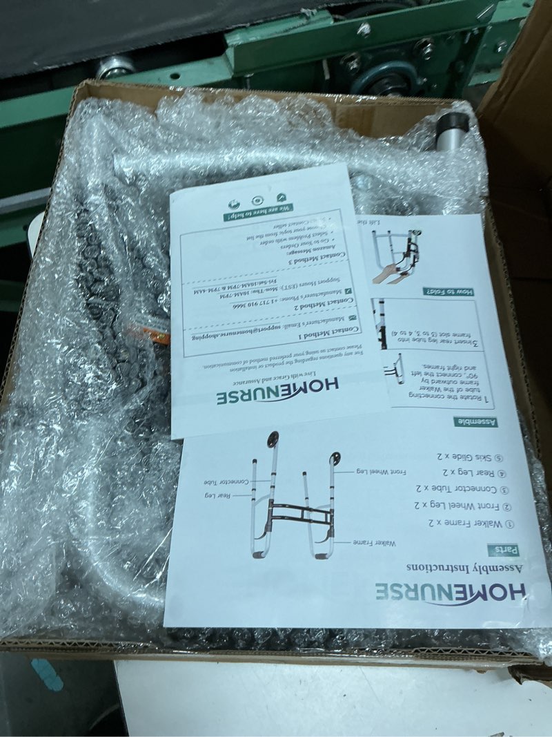 Condition photo showing Good Condition for homenurse narrow walkers for seniors, folding walker with skis and 5" wheels for small spaces, adjustable width & height, aluminum lightweight standard rolling walker, support up to 350lbs, silver