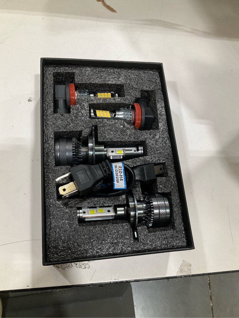 Condition photo showing As Is for compatible with 2007-2014 honda crv bulbs, high low beam h11/h8/h16 fog light bulbs, 40000lm 600% brightness, 6000k white and 3000k yellow combo, pack of 4 for honda crv(2007-2014)