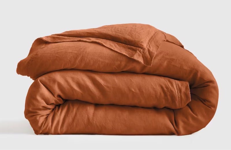quince double flange duvet cover full/queen terracotta