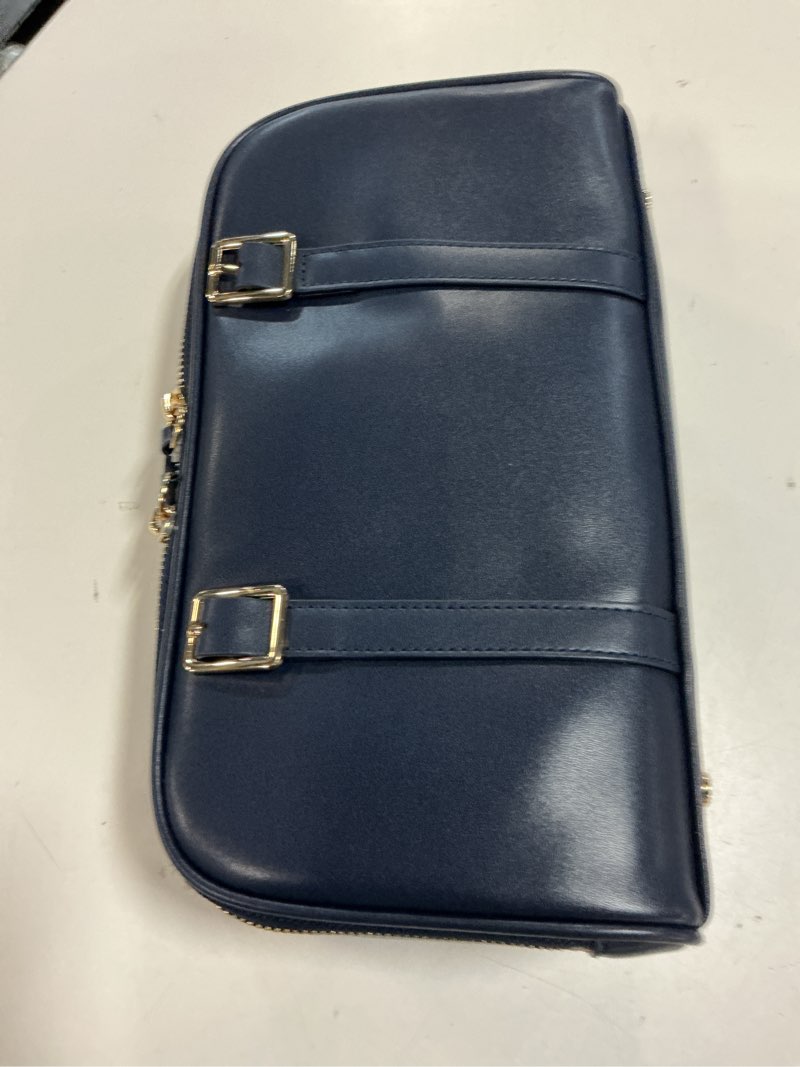 Condition photo showing Good Condition for keyli swing zip shoulder bag fashion purses for women, leather shoulder handbag top-handle hobo bags with adjustable strap 1.0-blue-double zip
