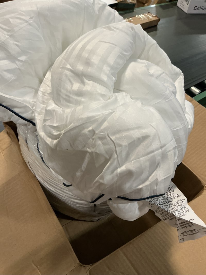 Condition photo showing As Is for bedlore queen mattress topper, thick pillow top pad for back pain relief, coo
