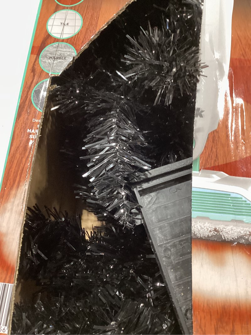 Condition photo showing Good Condition for ktkde 4ft black christmas tree artificial christmas tree halloween tree decorations, full tree with 450 branch tips, metal stand, easy assembly festival celebration xmas tree for home black 4ft