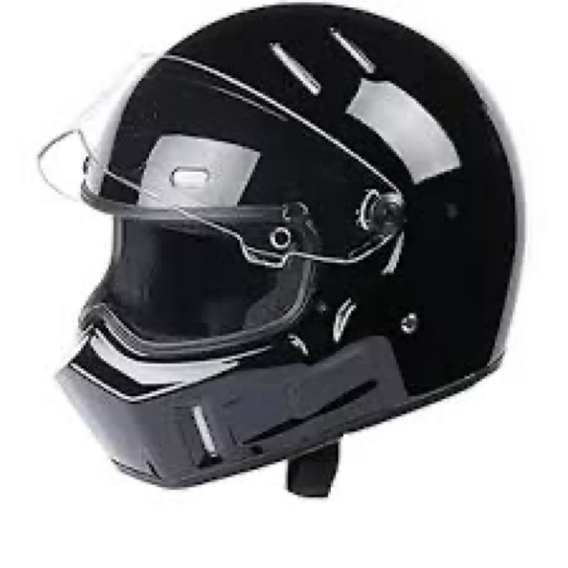 CRG Full-Face Motorcycle Street Bike Fiberglass Helmet DOT Certified Motocross Helmet Extra Large Size Helmet X-Small Black 