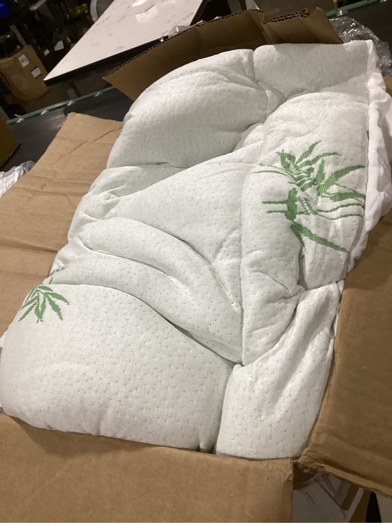 Condition photo showing Good Condition for ultra soft queen size mattress topper - viscose made from bamboo pillow top mattress pad for back pain relief - naturally cooling for hot sleepers, green green queen