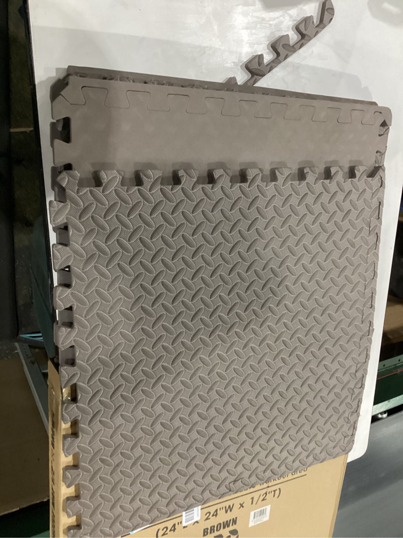 Condition photo showing New/Like New for ProsourceFit Puzzle Exercise Mat ½ in, EVA Interlocking Foam Floor Tiles for Home Gym, Mat for Home Workout Equipment, Floor Padding for Kids, Brown, 24 in x 24 in x ½ in, 24 Sq Ft - 6 Tiles Brown 6 Pack (24 SQ FT)