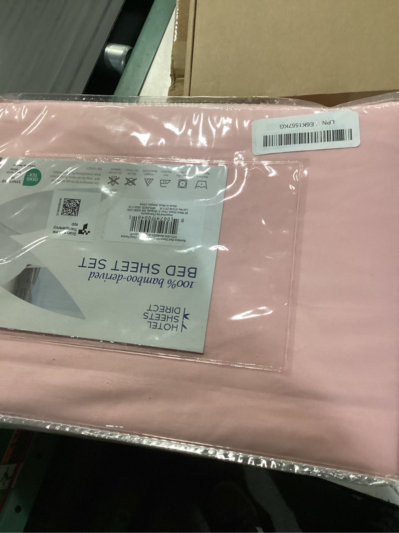 Condition photo showing New/Like New for hotel sheets direct 100% viscose derived from bamboo sheets king size - cooling bed sheets with 2 pillowcases - breathable, moisture wicking & silky soft sheets set- rose pink 10 - rose pink king