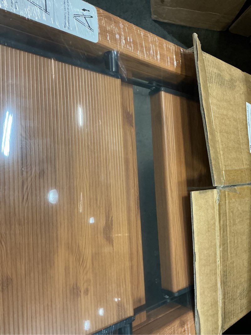 Condition photo showing New/Like New for step ladder folding 3 step ladders woodgrain finish aluminum,tripod anti-slip max 330 lbs woodgrain-1 3 step