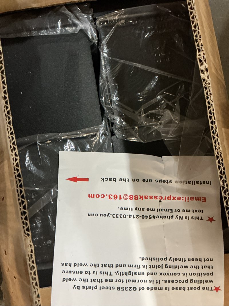 Condition photo showing New/Like New for 6x6 post base 8 pcs, (inner size 5.6x5.6) post brackets kit, heavy duty black metal powder-coated post anchor outdoor framing module fit for support deck base plate pergola brackets fence kit 6"x 6" 8 pcs